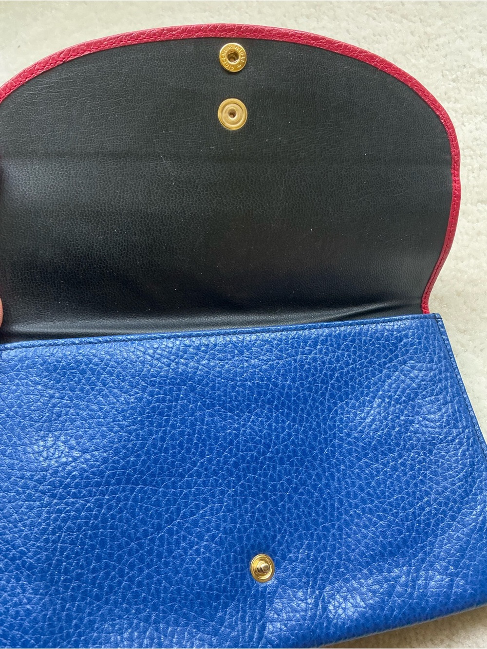 VINTAGE DESIGNER GIEFFE MULTI POCKET PEBBLED TRAVEL ENVELOPE WALLET - Picture 13 of 16